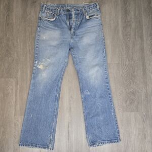 Vtg 1994 Levi’s 517 Orange Tab Mens 34x30 DISTRESSED Blue Denim Bootcut Jeans